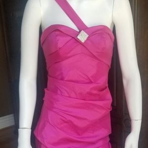 Ladies Evening Dress Size M Hot Pink